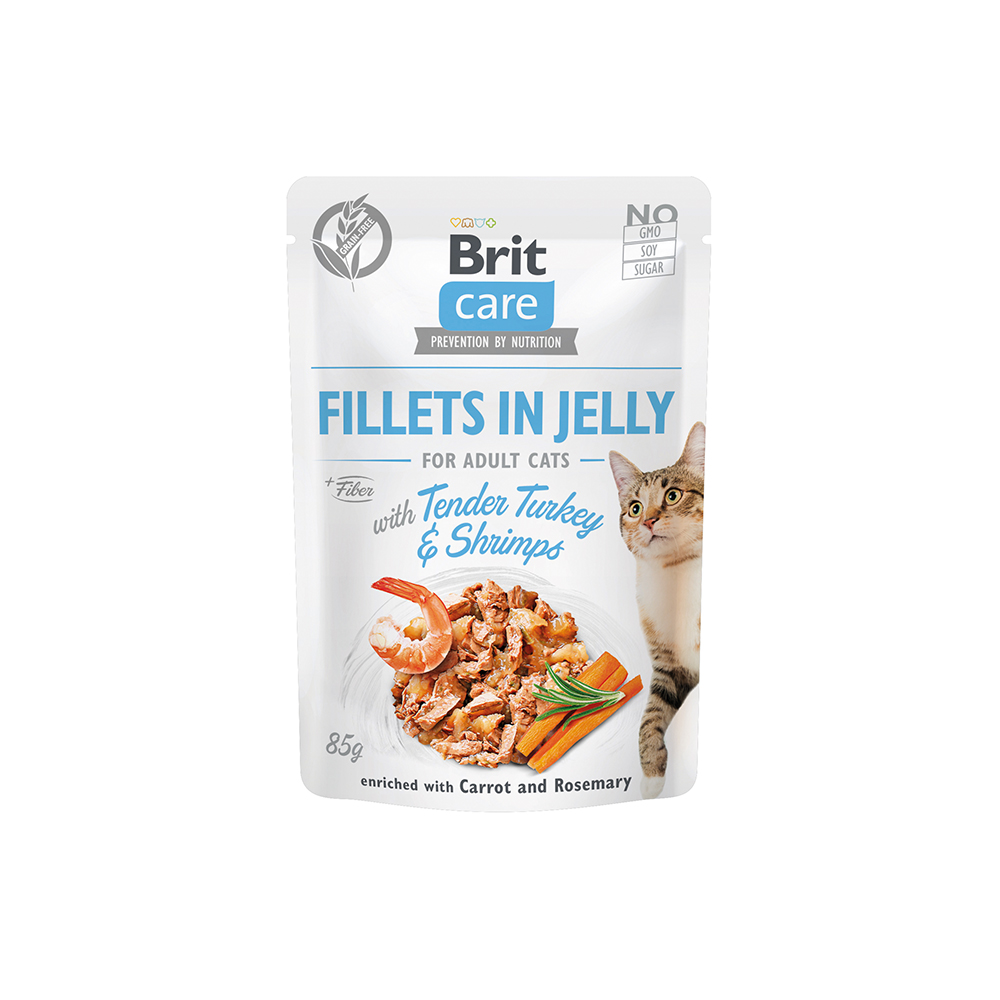 Brit Care Cat - Fillets in Jelly with Tender Turkey & Shrimps