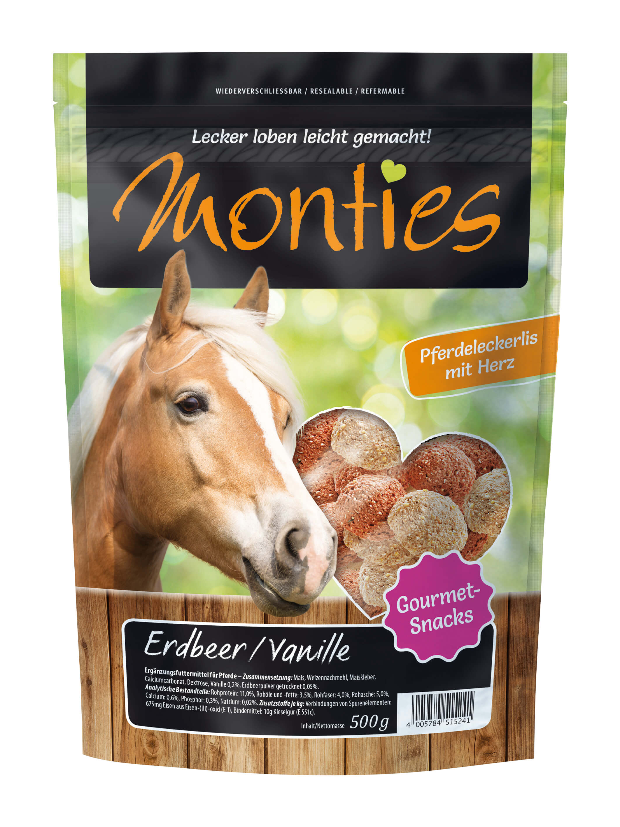 Monties - Erdbeer/Vanille-Snacks