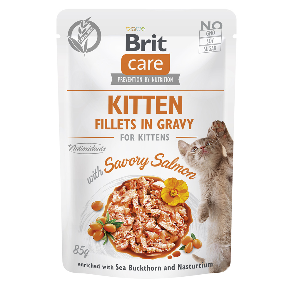 Brit Care Cat - Kitten - Fillets in Gravy with Savory Salmon - Kitten