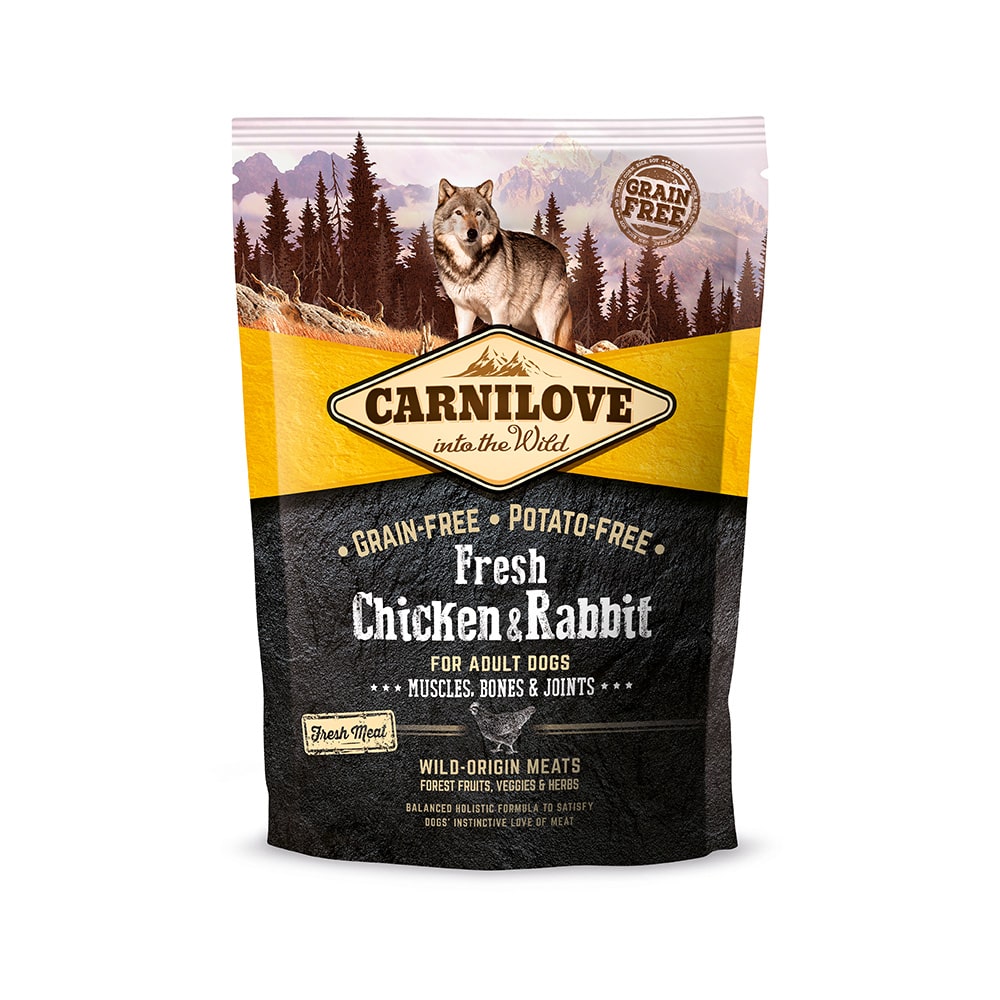 Carnilove Hund Premium Trockenfutter Chicken Rabbit Adult Huhn Kaninchen ausgewachsene Hunde Verpackung 1,5kg