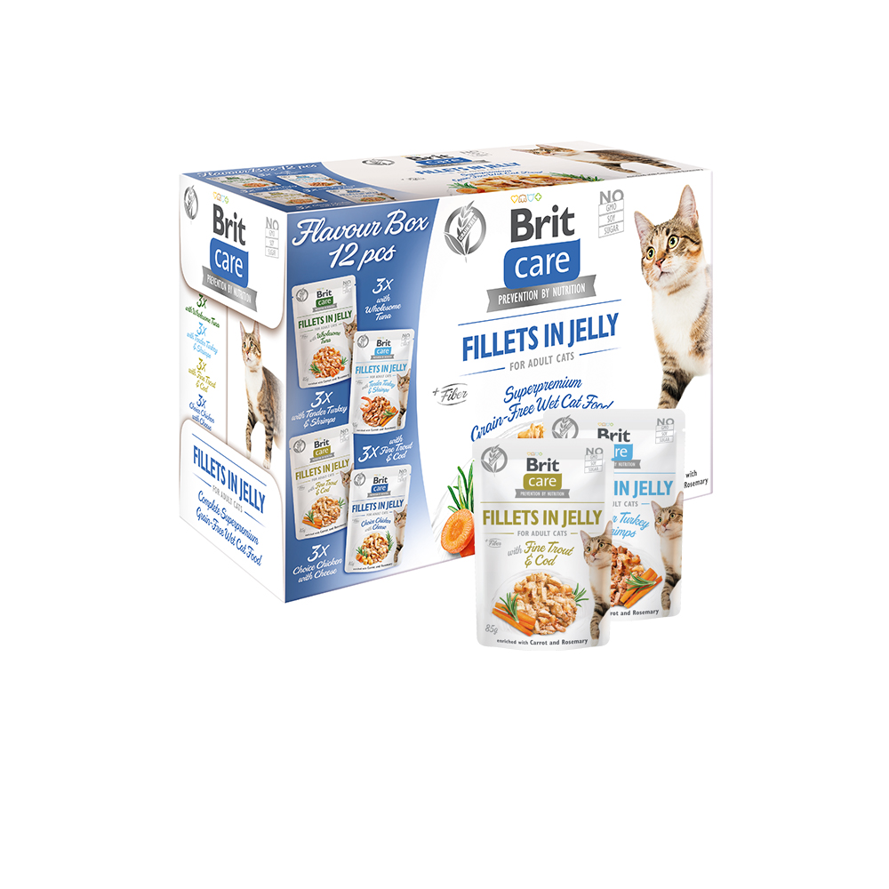 Brit Care Cat Flavour box - Fillets in Jelly (12er Pack)