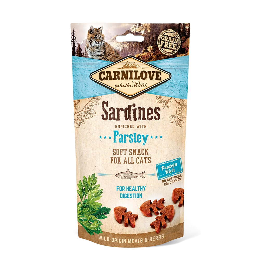 Carnilove Katze Premium Soft Snack Sardine with Parsley Sardine mit Petersilie 50g Verpackung