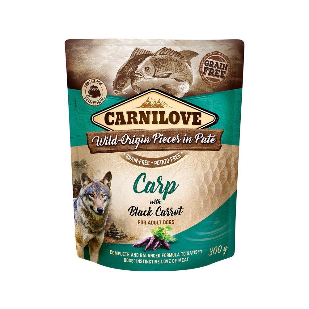 Carnilove Hund Pouch – Carp with black Carrot